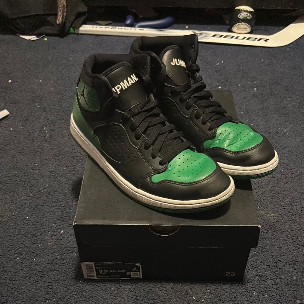 Jump Black and Green High-Top Sneakers